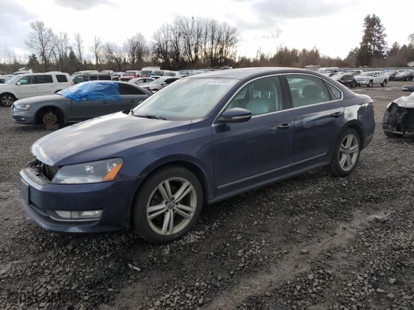 2012 Volkswagen Passat TDI SEL Premium with VIN 1VWCN7A32CC056957, listed as a Copart auction lot 44743885 with 259,063 mi miles and Salvage Title. Bid and sale history available at carsss.com. Image 1.
