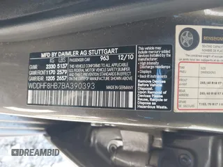 2011 Mercedes-Benz E-Class E 350 Luxury with VIN WDDHF8HB7BA390393, listed as a IAAI auction lot 41398879 with 155,161 mi miles. Bid and sale history available at carsss.com. Image 9.