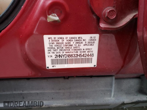 2002 Acura MDX Touring Pkg with VIN 2HNYD18632H542448, listed as a Copart auction lot 84032174 with 177,367 mi miles and Salvage Title. Bid and sale history available at carsss.com. Image 13.