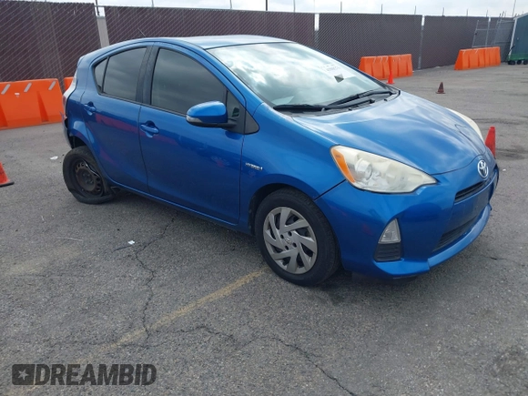 2012 Toyota Prius One with VIN JTDKDTB39C1527314, listed as a IAAI auction lot 41888276 with Not Provided miles. Bid and sale history available at carsss.com. Image 1.