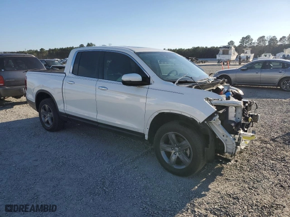 2022 Honda Ridgeline RTL-E with VIN 5FPYK3F72NB023881, listed as a Copart auction lot 85723004 with 59,600 mi miles and Salvage Title. Bid and sale history available at carsss.com. Image 4.