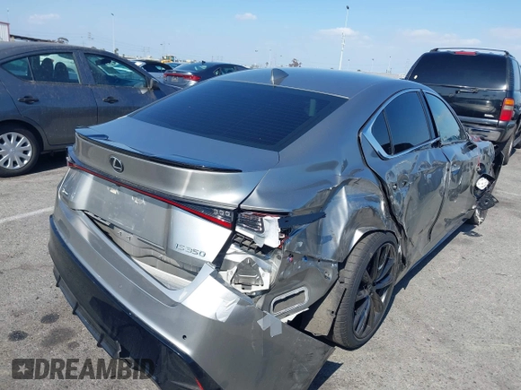 2021 Lexus IS with VIN JTHGZ1B21M5044458, listed as a IAAI auction lot 42141348 with 30,087 mi miles. Bid and sale history available at carsss.com. Image 4.
