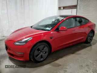 2022 Tesla Model 3 with VIN 5YJ3E1EA7NF372515, listed as a Copart auction lot 52853925 with 56,679 mi miles and Clean Title. Bid and sale history available at carsss.com. Image 1.