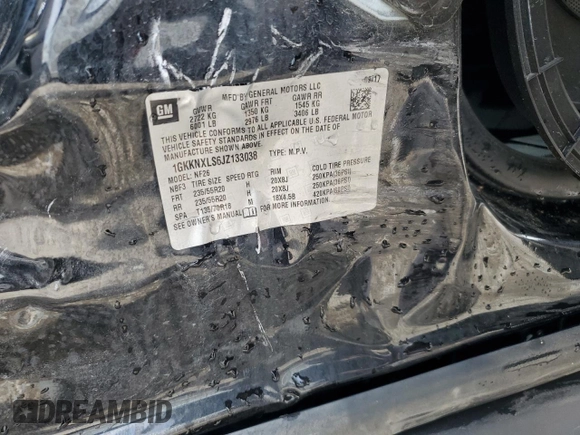 2018 GMC Acadia Denali z VIN 1GKKNXLS6JZ133038, wystawiony jako Copart lot #59525305 z przebiegiem 109 340 mil mil oraz Szkoda całkowita • Salvage title. Historia ofert i sprzedaży dostępna na DreamBid. Obrazek 12.