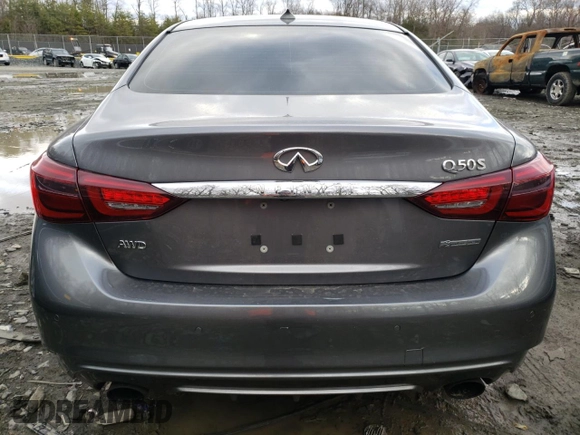 2019 Infiniti Q50 Luxe with VIN JN1EV7AR5KM591227, listed as a Copart auction lot 48151375 with 62,781 mi miles and Salvage Title. Bid and sale history available at DreamBid. Image 6.