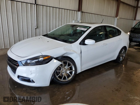 2013 Dodge Dart SXT with VIN 1C3CDFBA4DD335887, listed as a Copart auction lot 55041155 with 153,150 mi miles and Salvage Title. Bid and sale history available at carsss.com. Image 1.
