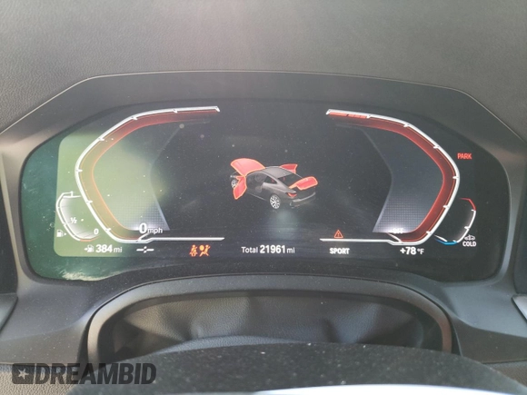 2022 BMW 4 Series 430i xDrive with VIN WBA73AP0XNCJ59810, listed as a Copart auction lot 54379575 with 21,961 mi miles and Salvage title. Bid and sale history available at DreamBid. Image 9.