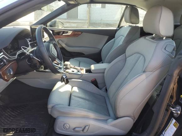 2022 Audi A5 Cabriolet Premium Plus with VIN WAUWAGF57NN001768, listed as a Copart auction lot 43219605 with 9,365 mi miles and Salvage Title. Bid and sale history available at carsss.com. Image 7.