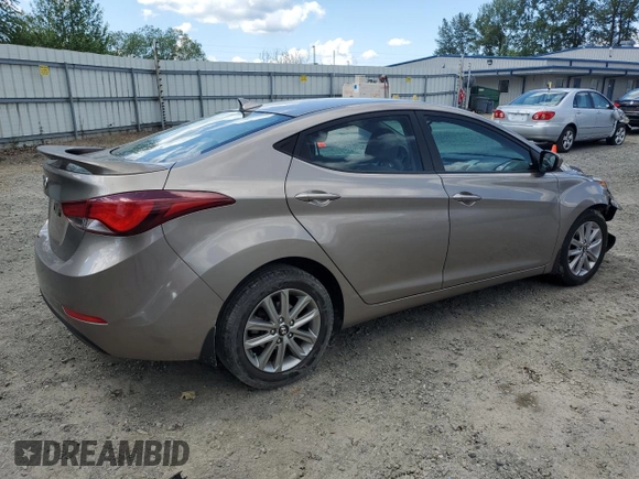 2015 Hyundai Elantra SE z VIN 5NPDH4AE8FH577494, wystawiony jako Copart lot #58340865 z przebiegiem 86 108 mil mil oraz Szkody całkowita. Historia ofert i sprzedaży dostępna na DreamBid. Obrazek 3.