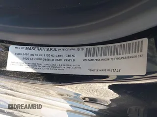 2017 Maserati Ghibli z VIN ZAM57XSA1H1224170, wystawiony jako IAAI lot #42193804 z przebiegiem 90 668 mil mil oraz . Historia ofert i sprzedaży dostępna na DreamBid. Obrazek 9.