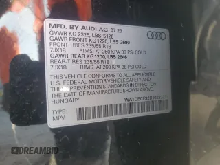 2024 Audi Q3 S line Premium z VIN WA1DECF32R1023321, wystawiony jako Copart lot #51187225 z przebiegiem 13 299 mil mil oraz Nie do naprawy. Historia ofert i sprzedaży dostępna na DreamBid. Obrazek 15.