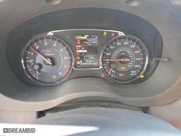 2018 Subaru WRX STI with VIN JF1VA2M65J9804472, listed as a Copart auction lot 87090504 with 88,430 mi miles and Salvage Title. Bid and sale history available at carsss.com. Image 9.