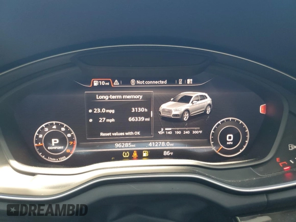 2018 Audi Q5 Premium Plus with VIN WA1BNAFY3J2059962, listed as a Copart auction lot 63822575 with 96,285 mi miles and Salvage title. Bid and sale history available at DreamBid. Image 9.