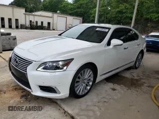 2014 Lexus LS 460 with VIN JTHCL5EF3E5021058, listed as a Copart auction lot 55998885 with 320,339 mi miles and Salvage title. Bid and sale history available at DreamBid. Image 1.