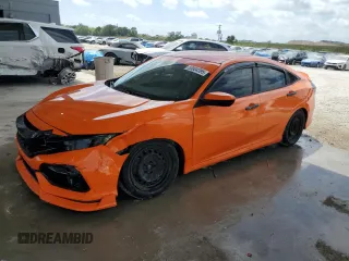2019 Honda Civic Sedan LX with VIN 19XFC2F66KE039629, listed as a Copart auction lot 53804395 with 85,589 mi miles and Non Repairable. Bid and sale history available at carsss.com. Image 1.