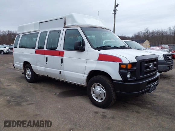 2008 Ford Econoline Cargo Commercial with VIN 1FTNS24W68DA45250, listed as a IAAI auction lot 41710309 with 240,564 mi miles and . Bid and sale history available at DreamBid. Image 1.