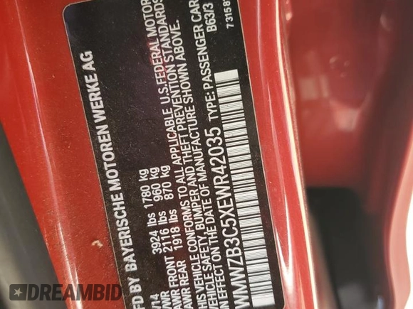 2014 MINI Countryman with VIN WMWZB3C5XEWR42035, listed as a Copart auction lot 61846725 with 105,131 mi miles and Salvage title. Bid and sale history available at DreamBid. Image 13.