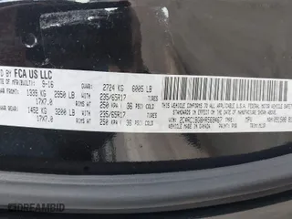 2017 Chrysler Pacifica Touring-L with VIN 2C4RC1BG8HR569467, listed as a IAAI auction lot 41720213 with NaN miles. Bid and sale history available at carsss.com. Image 9.