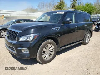 2017 Infiniti QX80 with VIN JN8AZ2NE8H9155207, listed as a Copart auction lot 56362455 with 127,407 mi miles and Clean title. Bid and sale history available at DreamBid. Image 1.