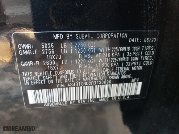 2024 Subaru Outback Limited XT with VIN 4S4BTGND2R3130096, listed as a Copart auction lot 80123614 with 14,008 mi miles and Salvage Title. Bid and sale history available at carsss.com. Image 13.