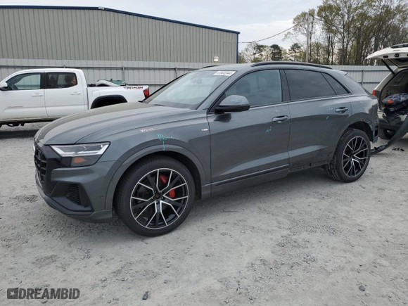 2022 Audi Q8 Premium Plus with VIN WA1EVBF18ND008148, listed as a Copart auction lot 47603344 with 28,461 mi miles. Bid and sale history available at carsss.com. Image 1.