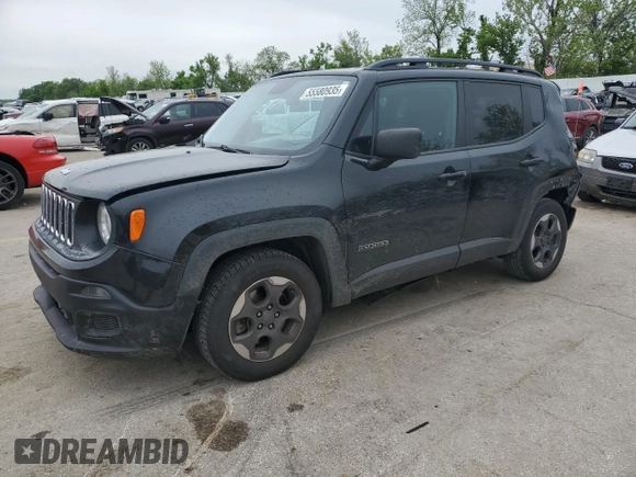 2017 Jeep Renegade Sport with VIN ZACCJAAB6HPF81011, listed as a Copart auction lot 55580935 with 150,743 mi miles and Salvage title. Bid and sale history available at DreamBid. Image 1.