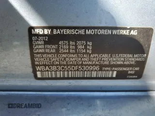 2013 BMW 3 Series 328i xDrive with VIN WBA3B3C55DF530996, listed as a Copart auction lot 54433365 with 130,986 mi miles and Clean Title. Bid and sale history available at DreamBid. Image 12.