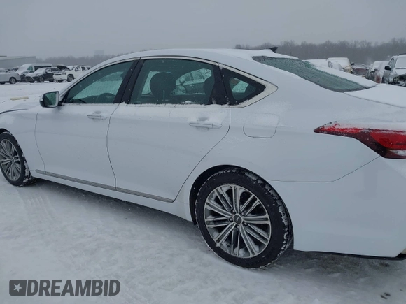 2018 Genesis G80 3.8L with VIN KMHGN4JE7JU253100, listed as a IAAI auction lot 41322591 with 76,266 mi miles. Bid and sale history available at carsss.com. Image 14.