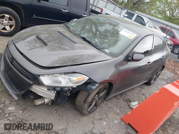 2016 Dodge Dart GT with VIN 1C3CDFEB3GD749915, listed as a IAAI auction lot 41953726 with 124,645 mi miles. Bid and sale history available at carsss.com. Image 2.