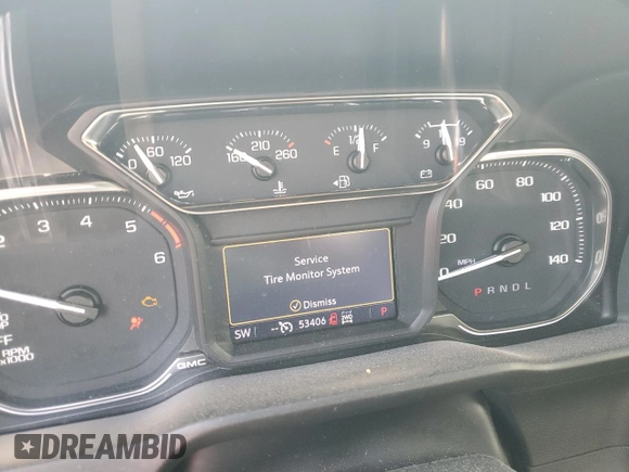 2021 GMC Sierra 1500 AT4 with VIN 3GTU9EET9MG370548, listed as a Copart auction lot 48034845 with 53,406 mi miles and Salvage Title. Bid and sale history available at carsss.com. Image 9.