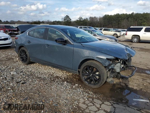 2024 Mazda 3 S Carbon Edition with VIN 3MZBPBCM7RM415645, listed as a Copart auction lot 45153125 with 25,541 mi miles and Salvage title. Bid and sale history available at DreamBid. Image 4.