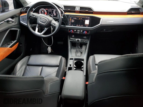 2019 Audi Q3 S line Premium Plus with VIN WA1EECF30K1067764, listed as a Copart auction lot 43360235 with 35,383 mi miles and Salvage Title. Bid and sale history available at carsss.com. Image 8.