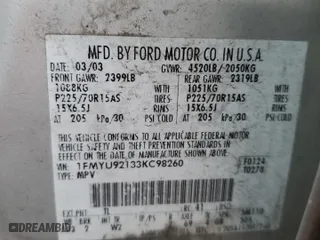 2003 Ford Escape XLS Popular with VIN 1FMYU92133KC98260, listed as a Copart auction lot 85364804 with 246,664 mi miles and Salvage Title. Bid and sale history available at carsss.com. Image 13.