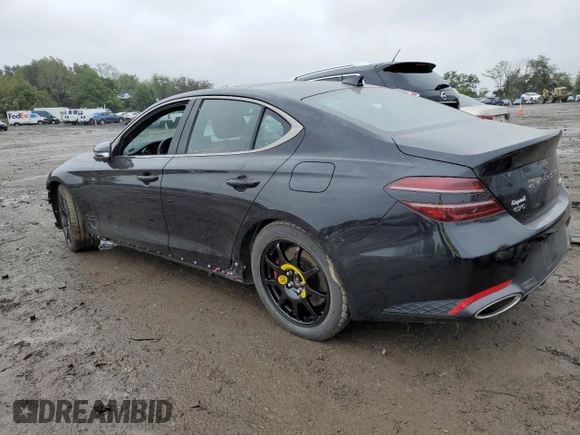 2023 Genesis G70 3.3T with VIN KMTG54TEXPU110976, listed as a Copart auction lot 71400134 with 22,958 mi miles and Salvage Title. Bid and sale history available at carsss.com. Image 2.