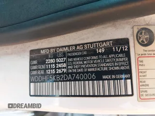 2013 Mercedes-Benz E 350 Luxury z VIN WDDHF5KB2DA740006, wystawiony jako IAAI lot #41391159 z przebiegiem 117 467 mil mil oraz . Historia ofert i sprzedaży dostępna na DreamBid. Obrazek 9.