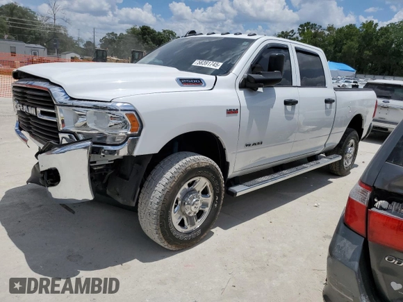 2021 Ram 2500 Tradesman with VIN 3C6UR5CJ4MG535303, listed as a Copart auction lot 58391745 with 38,282 mi miles and Salvage title. Bid and sale history available at DreamBid. Image 1.
