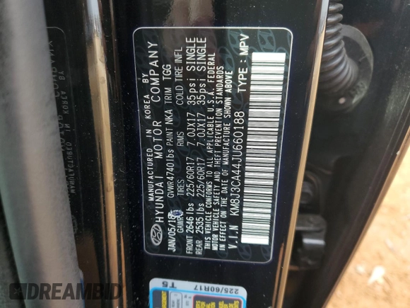 2018 Hyundai Tucson SEL z VIN KM8J3CA44JU660188, wystawiony jako Copart lot #43328125 z przebiegiem 89 785 mil mil oraz Szkody całkowita. Historia ofert i sprzedaży dostępna na DreamBid. Obrazek 15.