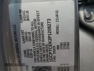 2023 Chevrolet Colorado 4WD LT z VIN 1GCPTCEK2P1208273, wystawiony jako Copart lot #53831945 z przebiegiem 19 113 mil mil oraz Szkody całkowita. Historia ofert i sprzedaży dostępna na DreamBid. Obrazek 12.