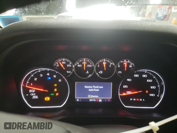 2020 Chevrolet Silverado 1500 LT with VIN 3GCUYDED3LG315193, listed as a Copart auction lot 48768205 with 50,176 mi miles and Salvage Title. Bid and sale history available at DreamBid. Image 9.