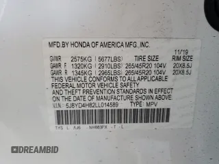 2020 Acura MDX w/Advance Pkg with VIN 5J8YD4H82LL014589, listed as a Copart auction lot 50556345 with 0 mi miles and Salvage Title. Bid and sale history available at carsss.com. Image 13.