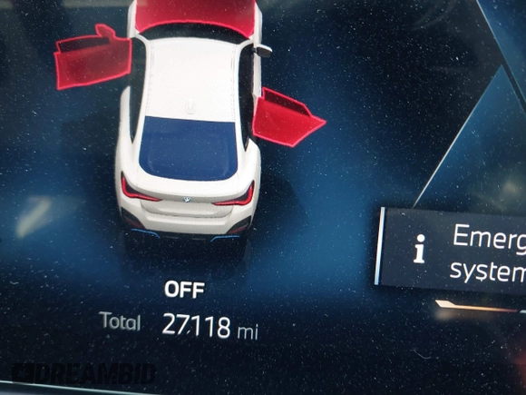 2023 BMW i4 eDrive40 z VIN WBY73AW08PFN72118, wystawiony jako IAAI lot #41849570 z przebiegiem 27 118 mil mil oraz . Historia ofert i sprzedaży dostępna na DreamBid. Obrazek 16.