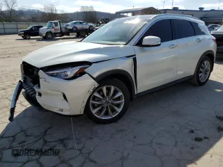 2020 Infiniti QX50 LUXE with VIN 3PCAJ5M37LF118801, listed as a Copart auction lot 43751223 with 57,967 mi miles. Bid and sale history available at carsss.com. Image 1.