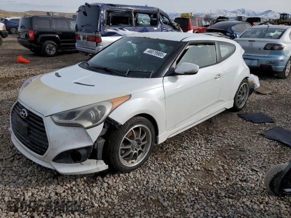 2014 Hyundai Veloster Turbo with VIN KMHTC6AE5EU192450, listed as a Copart auction lot 46079985 with 248,843 mi miles and Salvage Title. Bid and sale history available at carsss.com. Image 1.