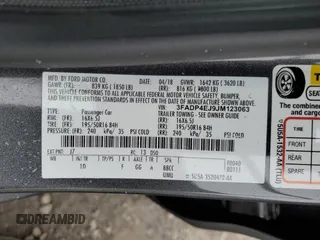 2018 Ford Fiesta SE with VIN 3FADP4EJ9JM123063, listed as a Copart auction lot 46088195 with 48,376 mi miles and Salvage Title. Bid and sale history available at carsss.com. Image 15.