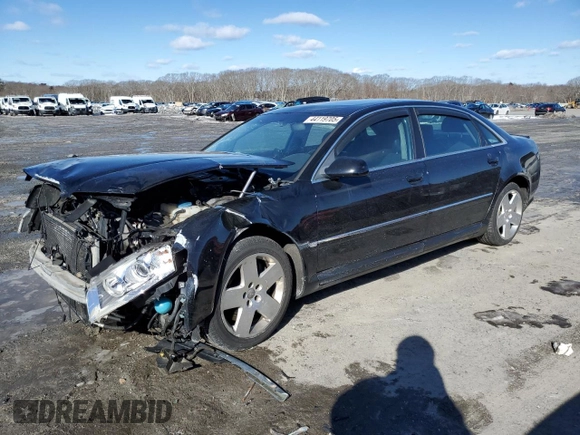 2004 Audi A8 L with VIN WAUML44E64N010995, listed as a Copart auction lot 44119705 with Not Provided miles and Clean Title. Bid and sale history available at carsss.com. Image 1.