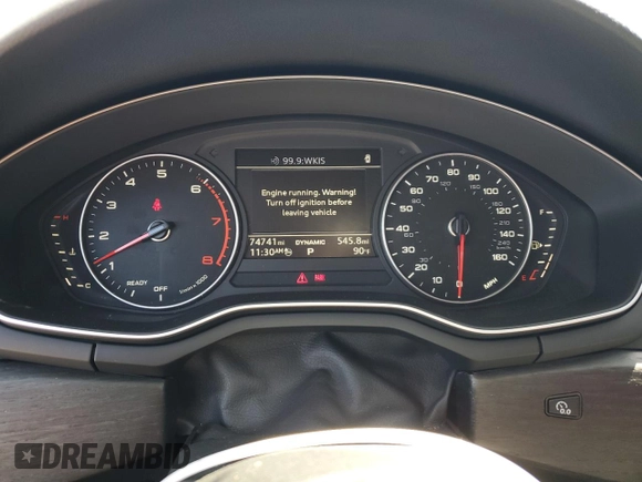 2017 Audi A4 Premium with VIN WAUGNAF45HN015492, listed as a Copart auction lot 48673345 with 74,741 mi miles and Non Repairable. Bid and sale history available at carsss.com. Image 9.