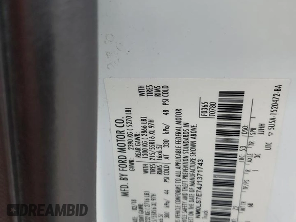 2018 Ford Transit Connect XL z VIN NM0LS7E74J1371743, wystawiony jako Copart lot #61830415 z przebiegiem 118 308 mil mil oraz Czysty tytuł • Clean title. Historia ofert i sprzedaży dostępna na DreamBid. Obrazek 13.