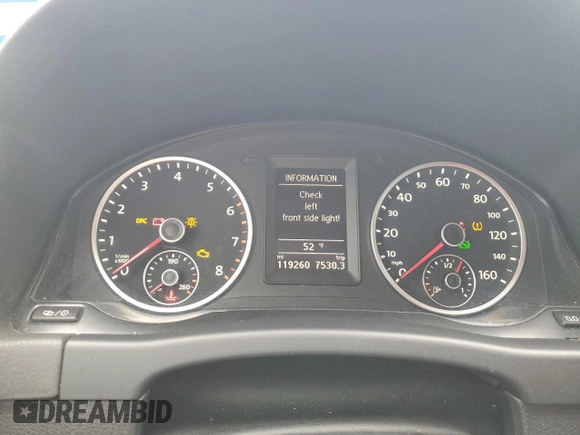 2013 Volkswagen Tiguan SE with VIN WVGAV3AX3DW617393, listed as a Copart auction lot 83616524 with 119,260 mi miles and Salvage title. Bid and sale history available at DreamBid. Image 9.