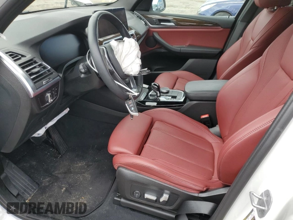 2023 BMW X3 xDrive30i with VIN 5UX53DP03P9S05083, listed as a Copart auction lot 53288355 with Not Provided miles and Salvage Title. Bid and sale history available at DreamBid. Image 7.