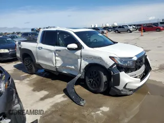 2022 Honda Ridgeline RTL-E with VIN 5FPYK3F72NB018843, listed as a Copart auction lot 50070165 with 53,043 mi miles and Salvage Title. Bid and sale history available at DreamBid. Image 4.
